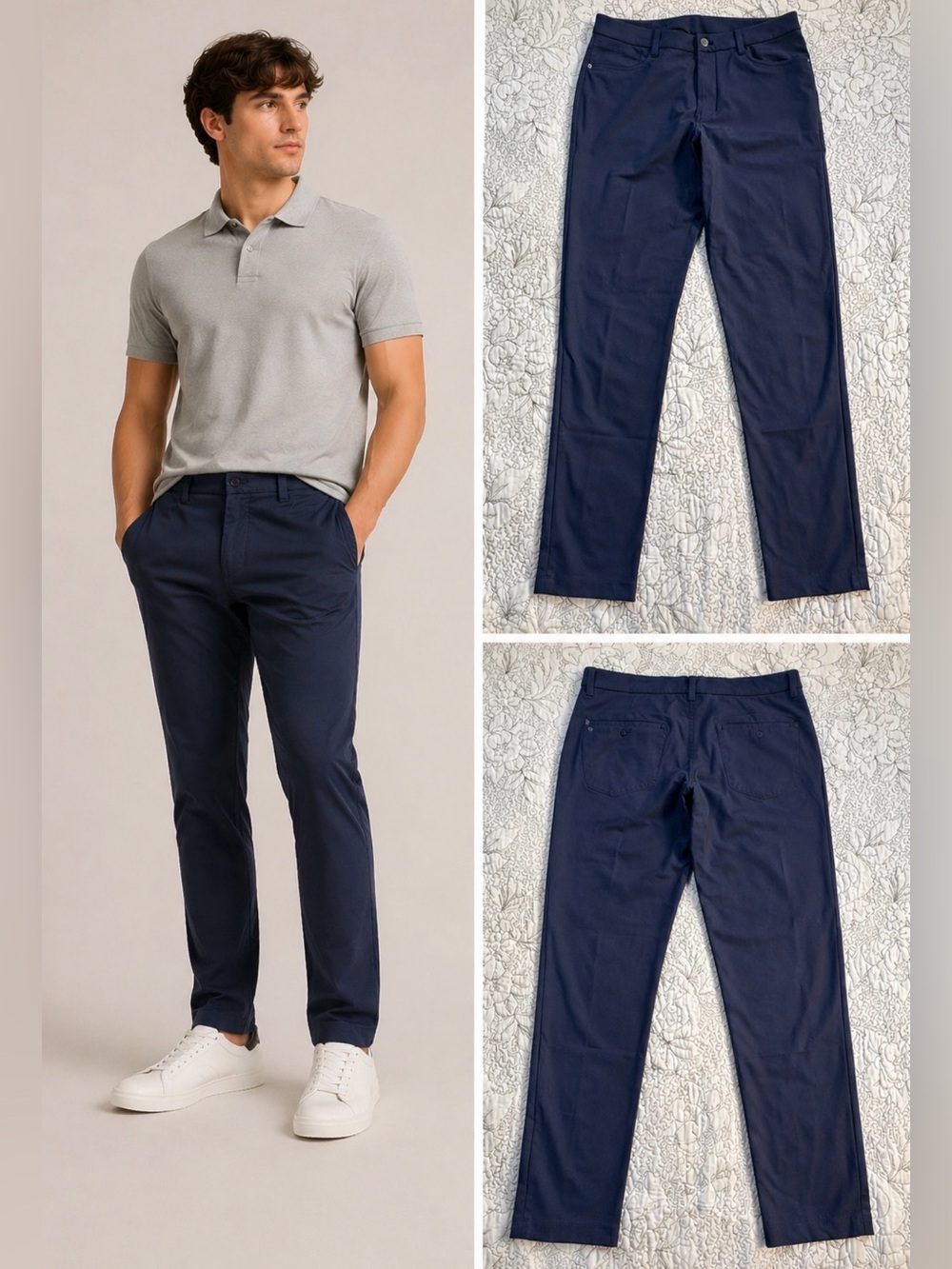 Lululemon ABC Slim Fit Pant Warpstreme True Navy Athletic Casual Mens 32x32🧡